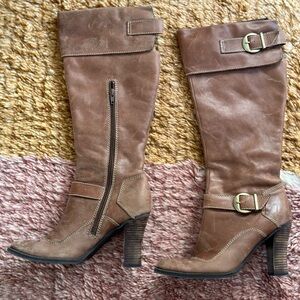 Nine West brown Leather Knee-High Boots